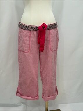 PINK Victoria’s Secret Y2K Style Seersucker Capri Pajama Pants XS